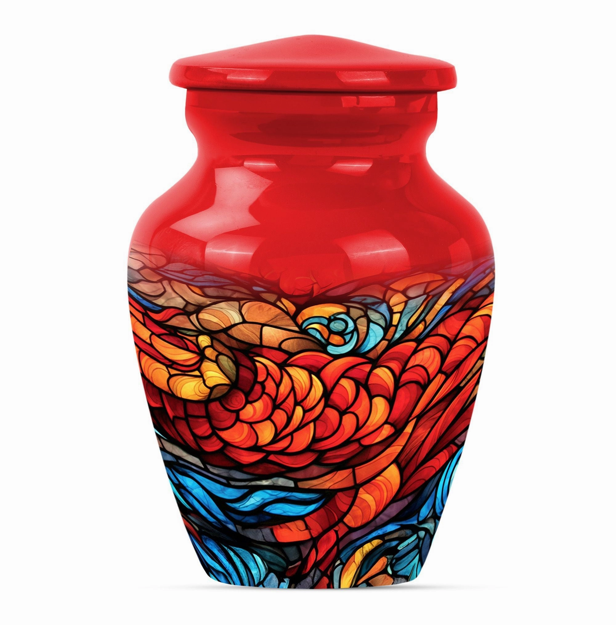 Stained Glass Funeral Urn for the Deceased Ladies