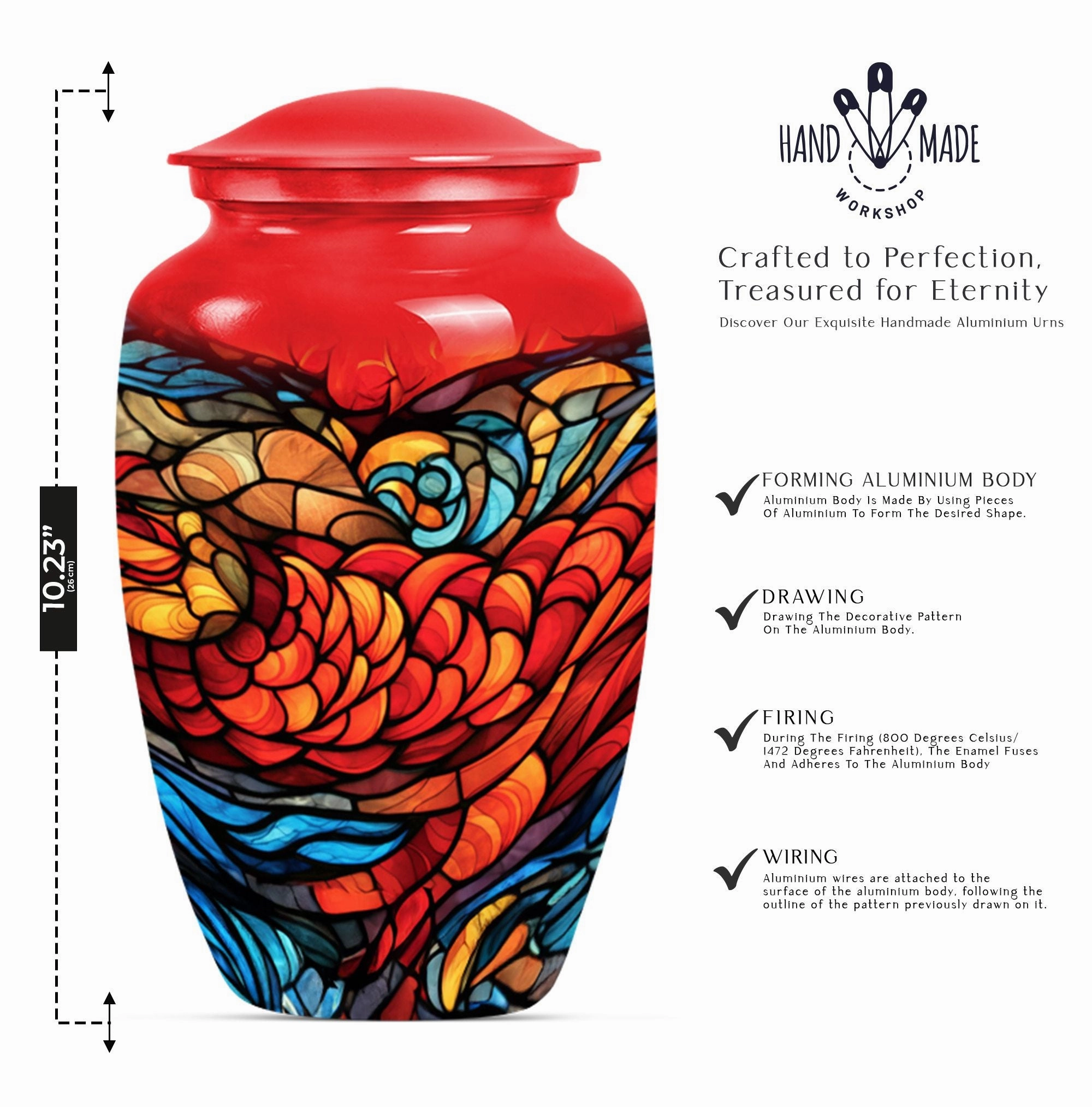 Stained Glass Funeral Urn for the Deceased Ladies