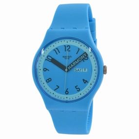 Swatch Unisex Watch - Pride Proudly Blue Day-Date Silicone Strap Quartz | SO29S702