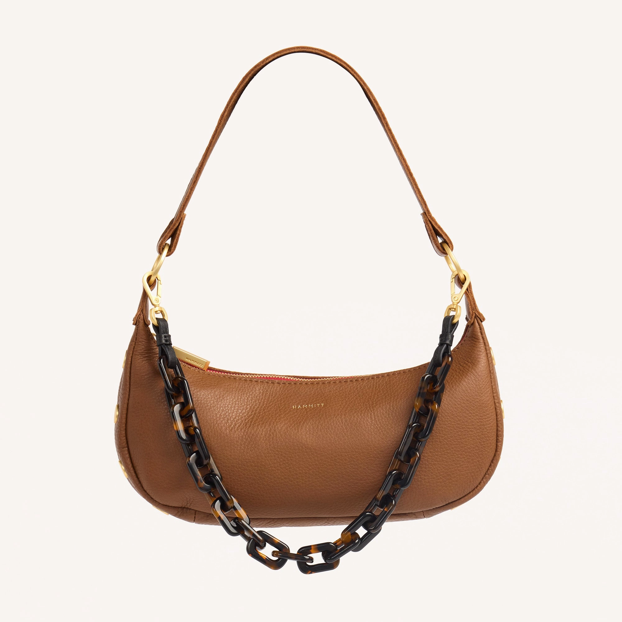 Tortoise Shell Shoulder Strap | Black/Brushed Gold
