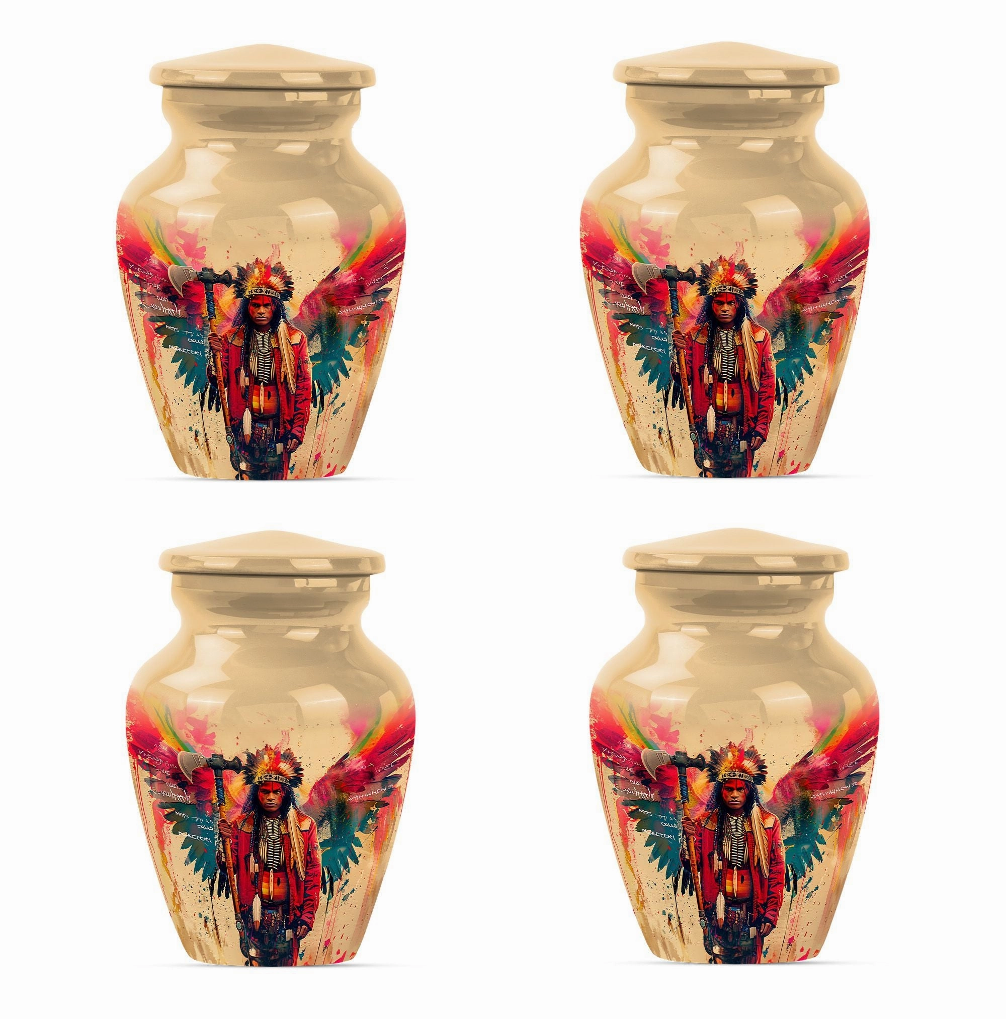 Tribe Man Memorial Ash Protector - Classic Cremation Urn