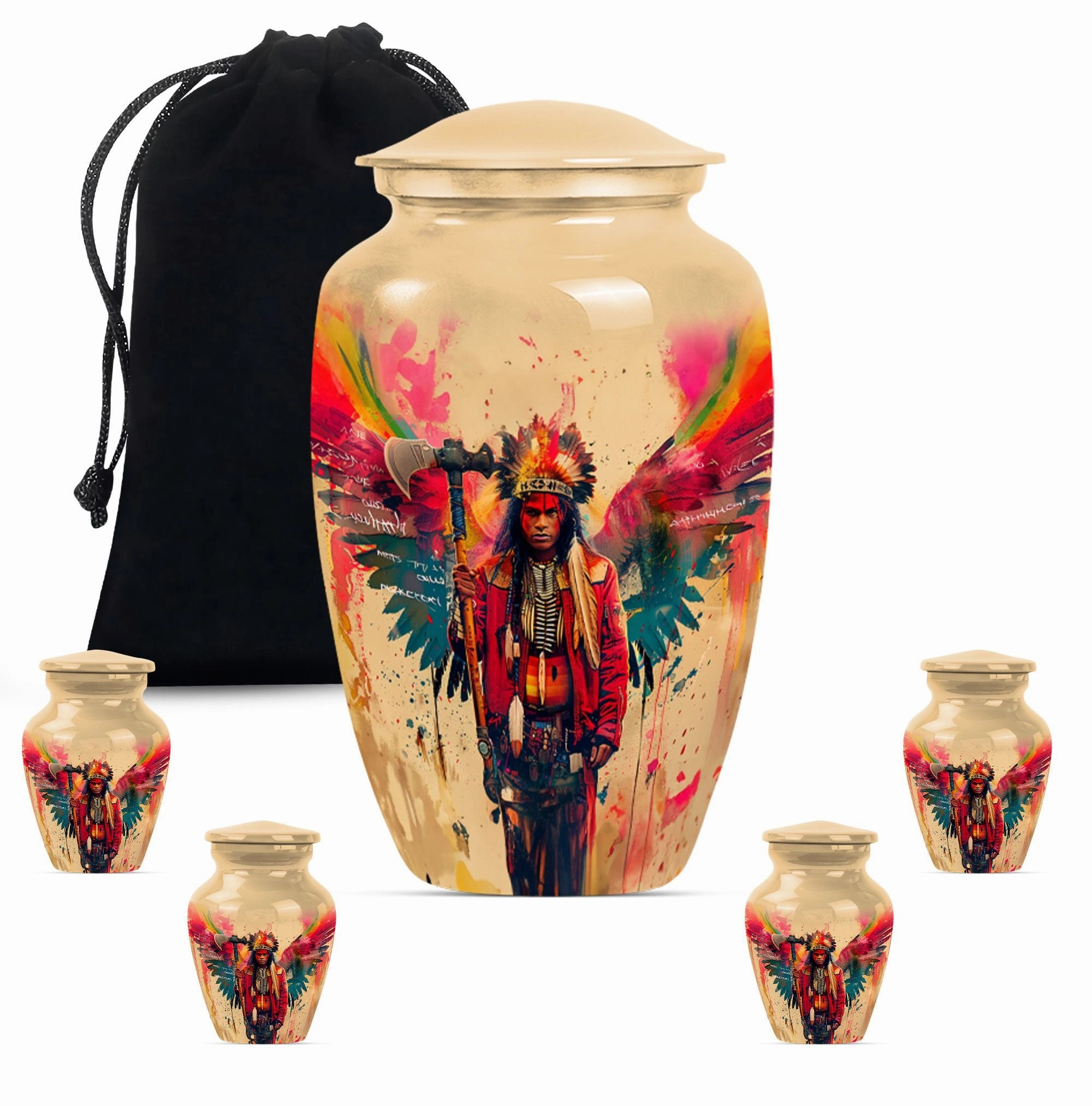Tribe Man Memorial Ash Protector - Classic Cremation Urn