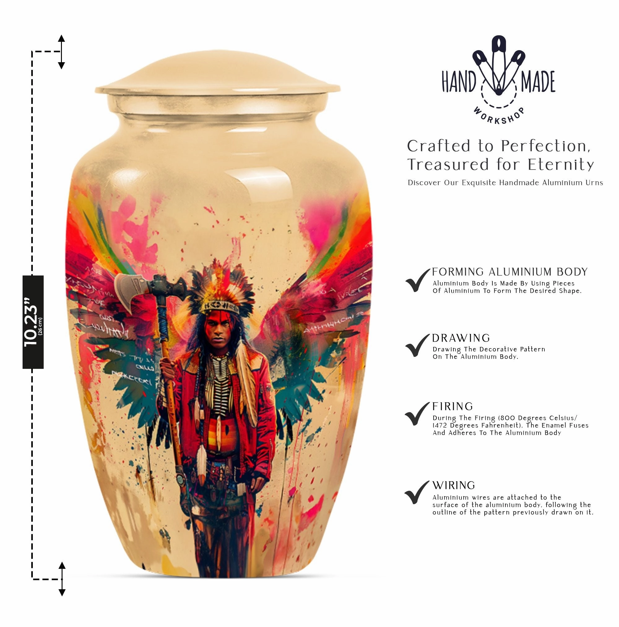 Tribe Man Memorial Ash Protector - Classic Cremation Urn