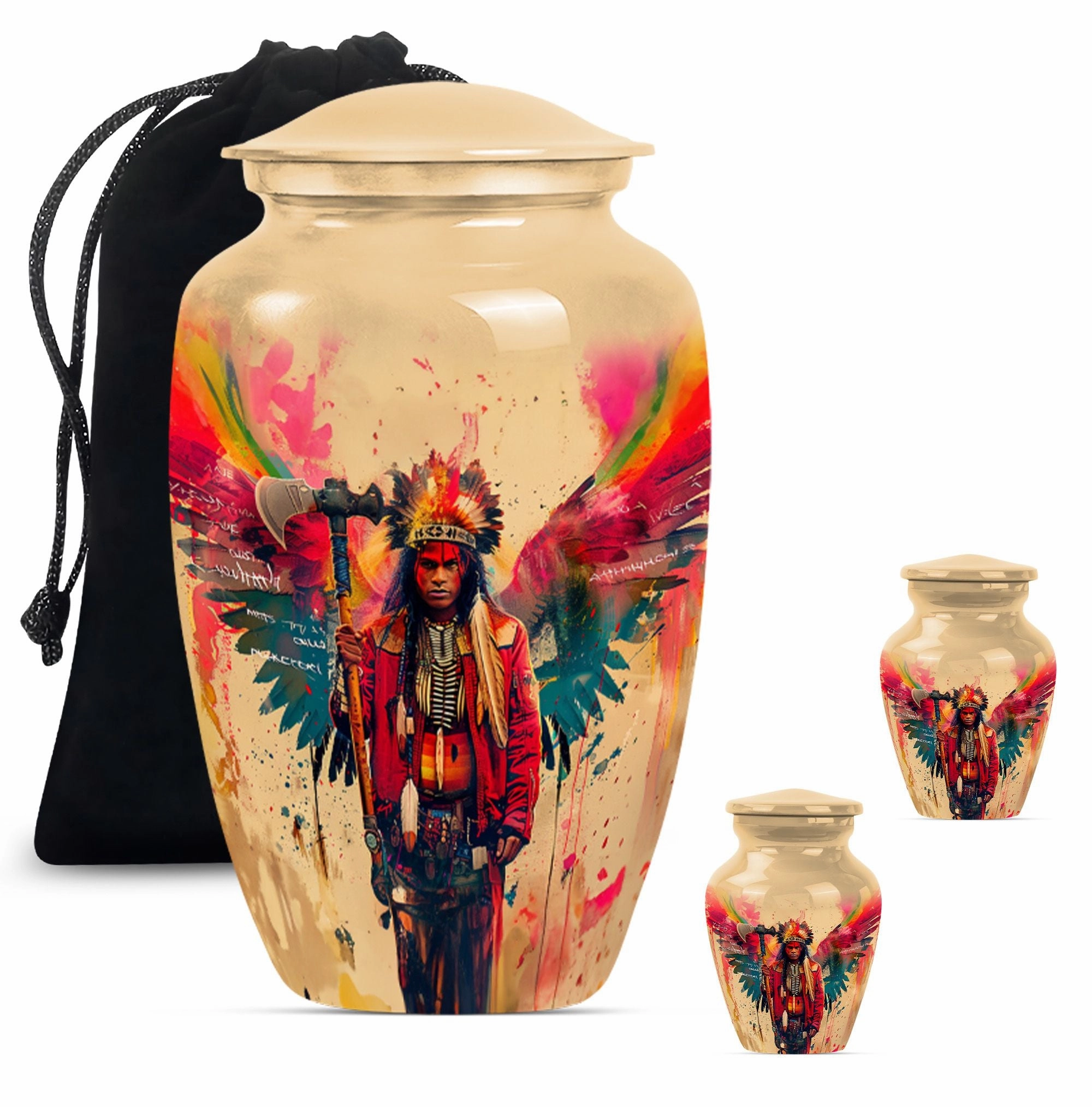 Tribe Man Memorial Ash Protector - Classic Cremation Urn