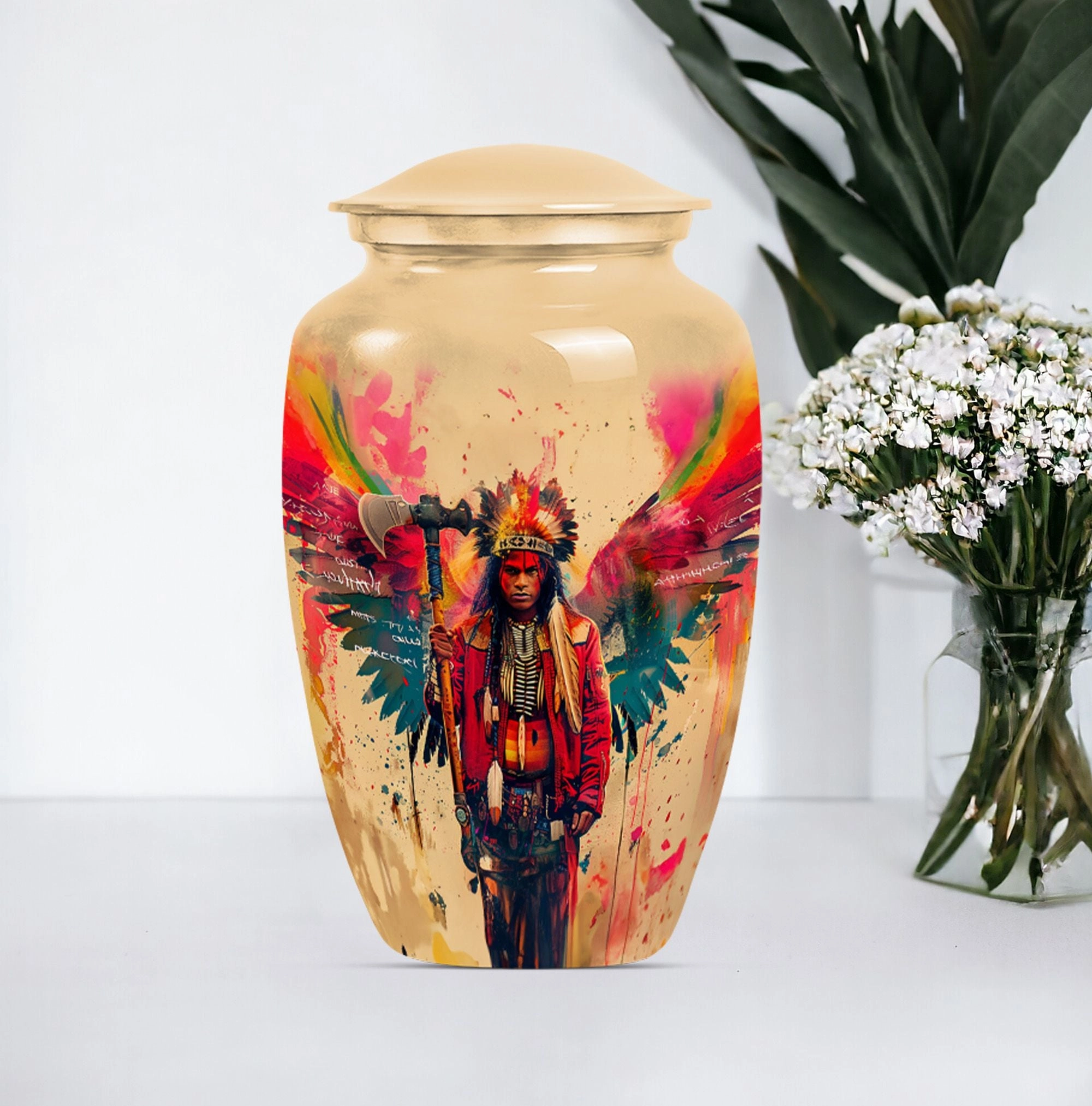 Tribe Man Memorial Ash Protector - Classic Cremation Urn