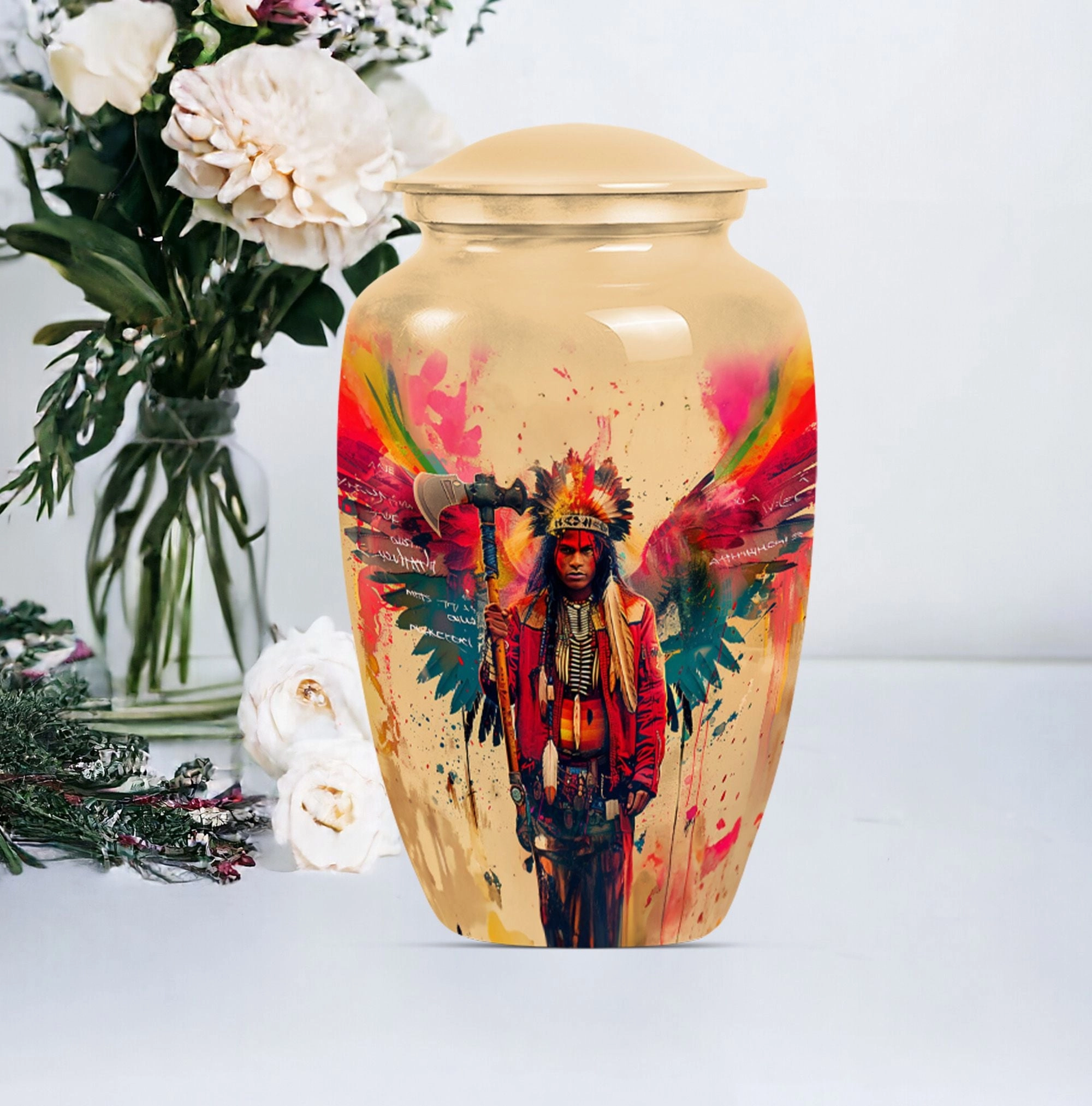 Tribe Man Memorial Ash Protector - Classic Cremation Urn