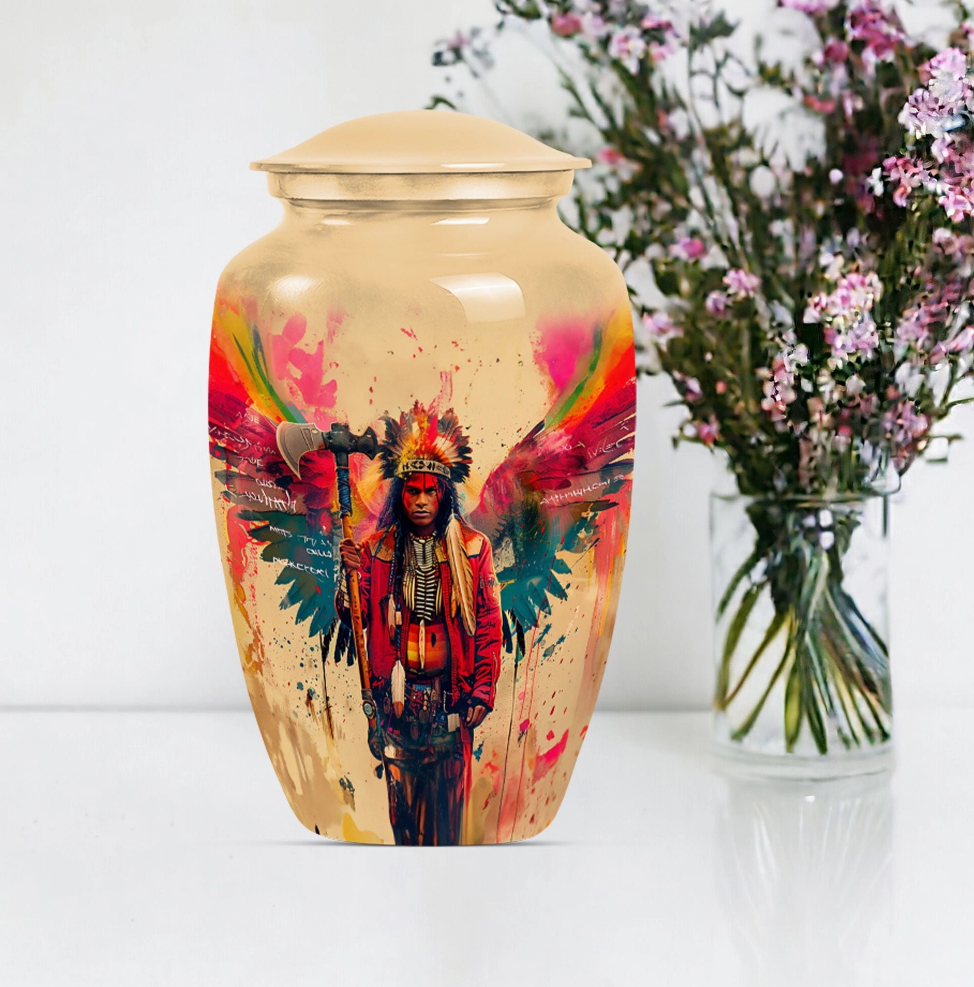 Tribe Man Memorial Ash Protector - Classic Cremation Urn