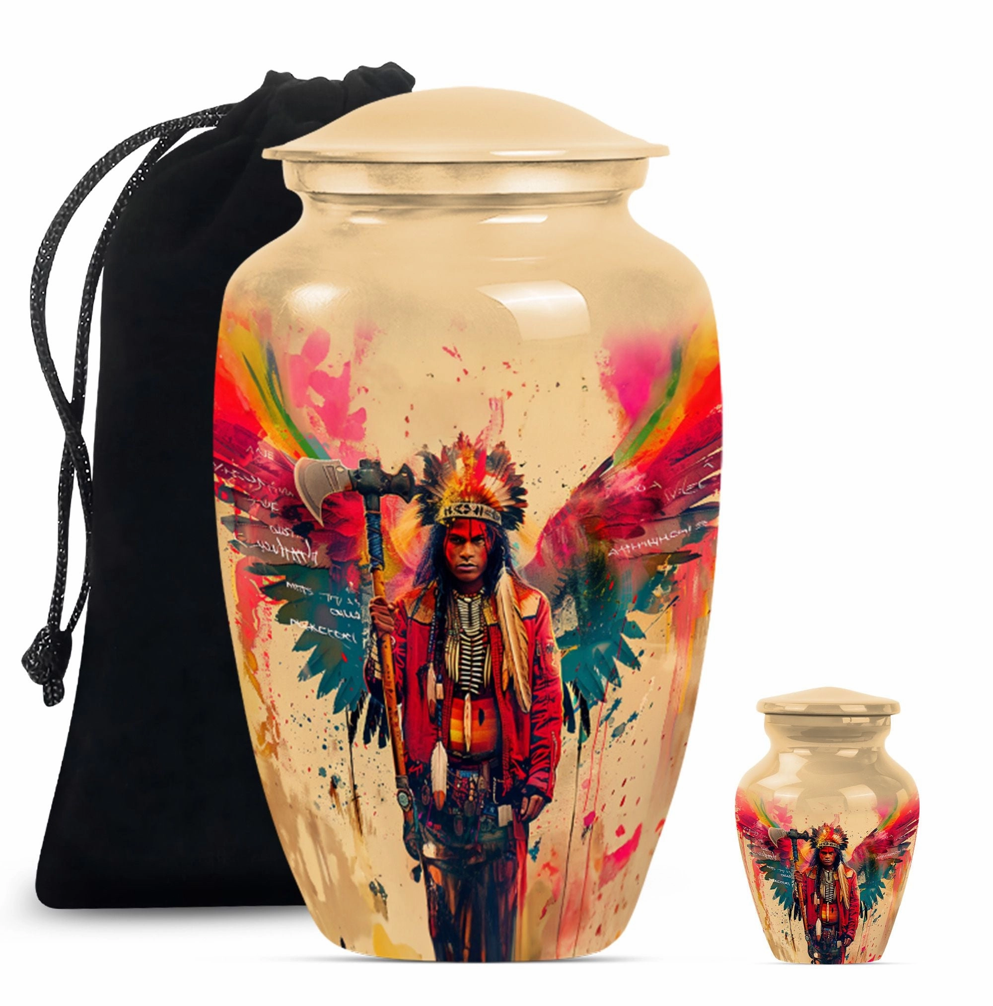 Tribe Man Memorial Ash Protector - Classic Cremation Urn