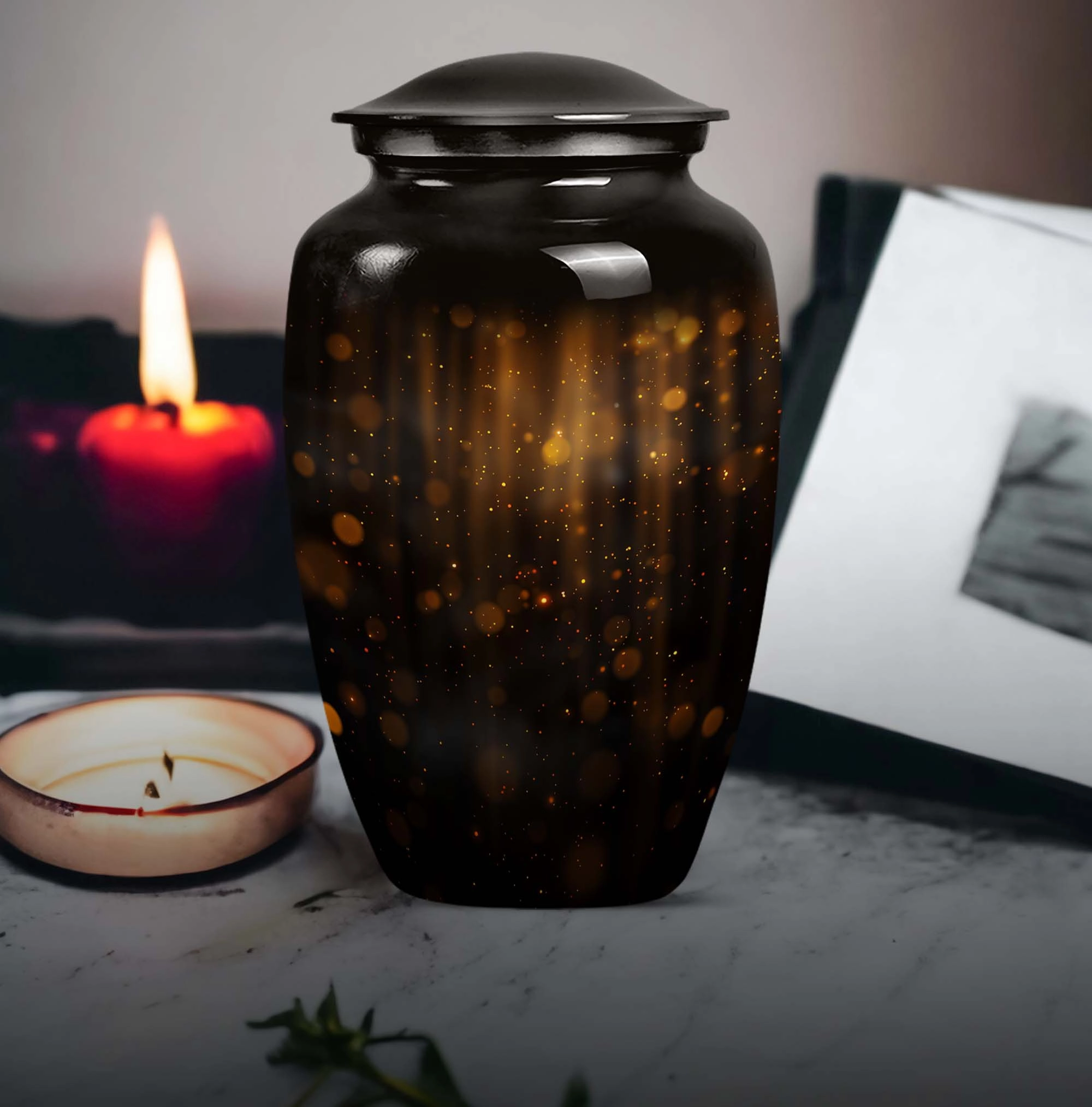 Twilight Forest Shimmer:  Lasting Cremation Urn for Human Ashes