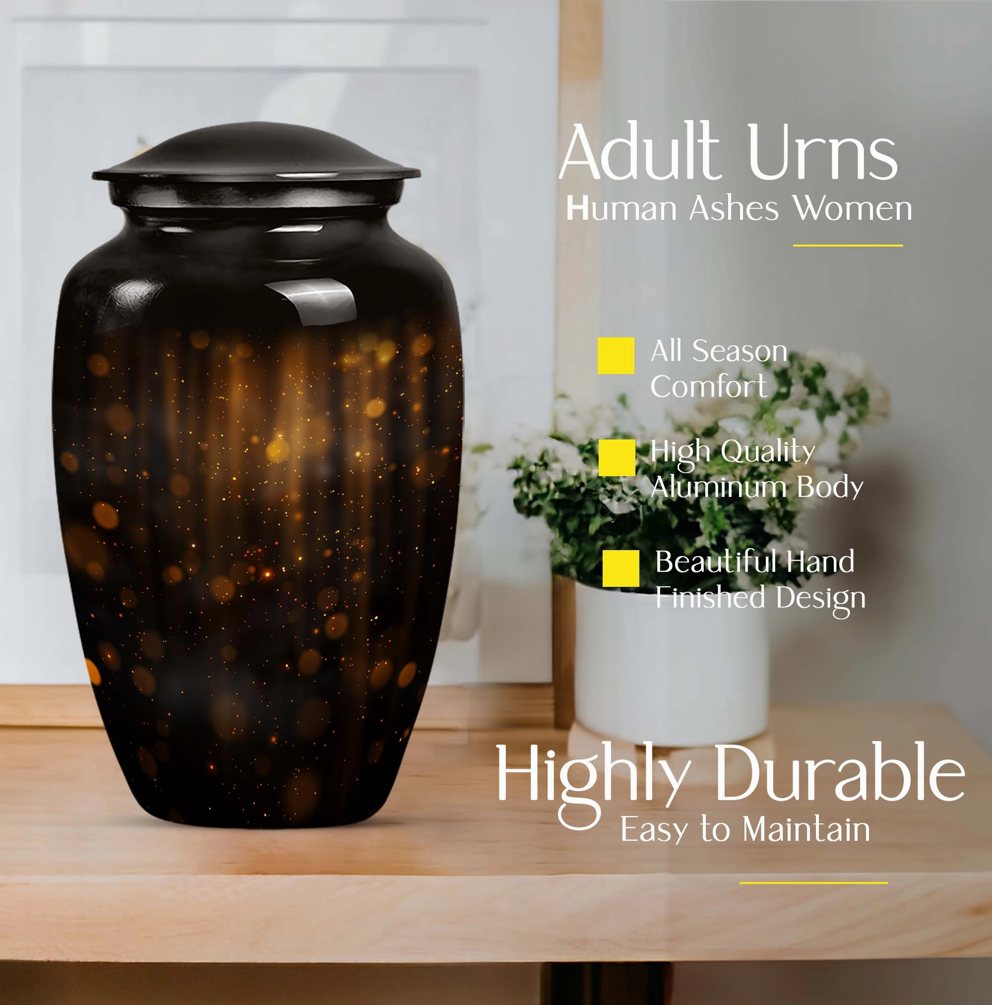 Twilight Forest Shimmer:  Lasting Cremation Urn for Human Ashes