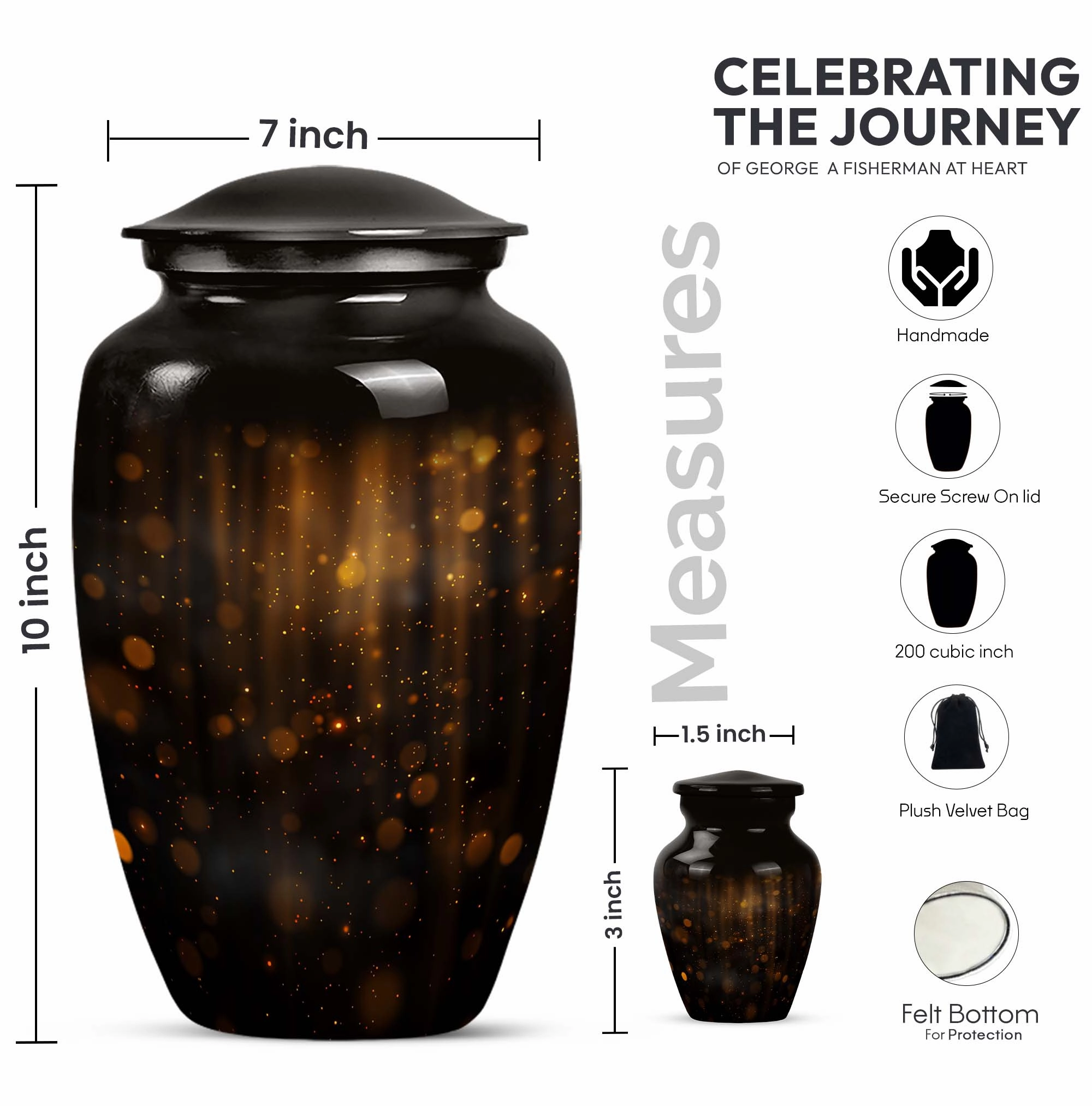 Twilight Forest Shimmer:  Lasting Cremation Urn for Human Ashes