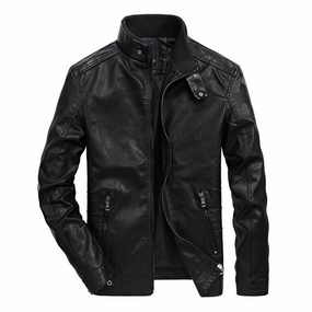 West Louis™ Classical Motorcycle Men Leather Jacket