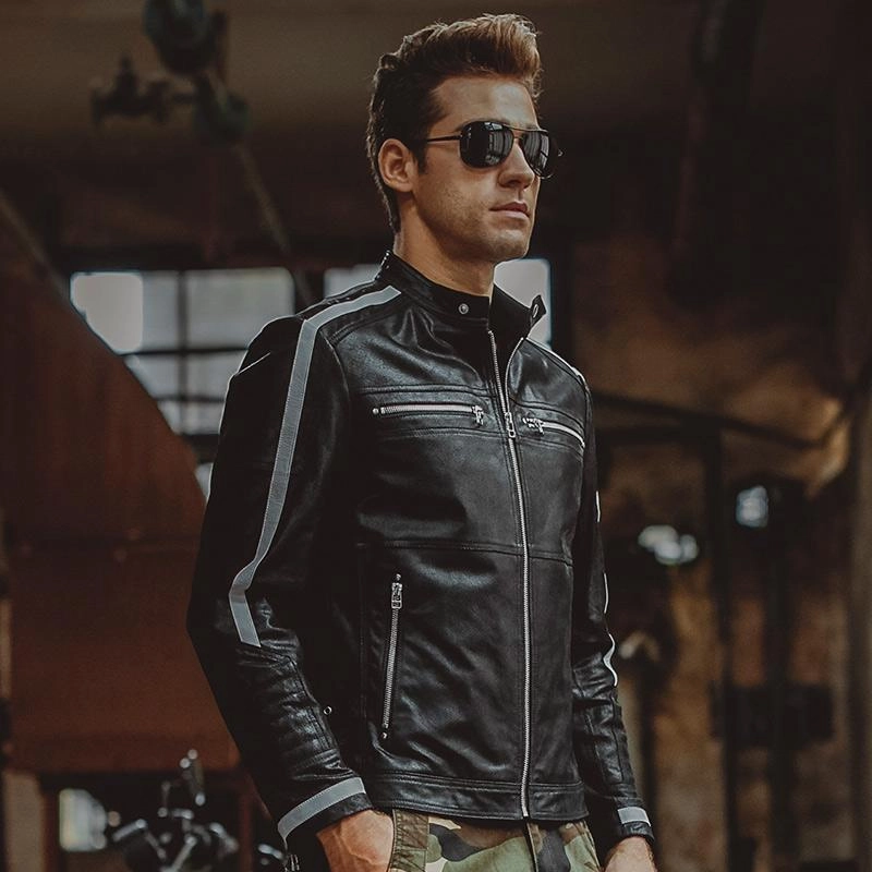 West Louis™ Genuine Leather Bikers Jacket