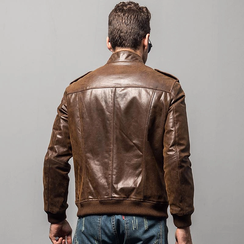 West Louis™ Pigskin Motorcycle Genuine Leather Jacket