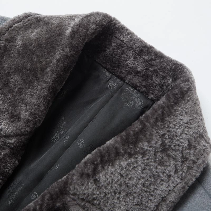 West Louis™ Splicing Collar Woolen Casual Trench Overcoat
