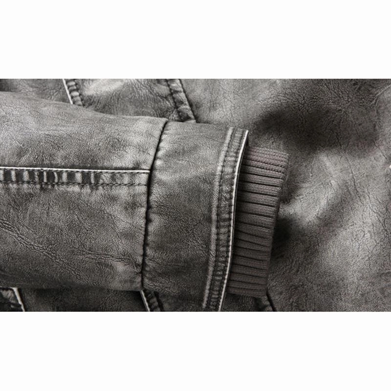West Louis™ Winter PU Moto Long Leather Jacket