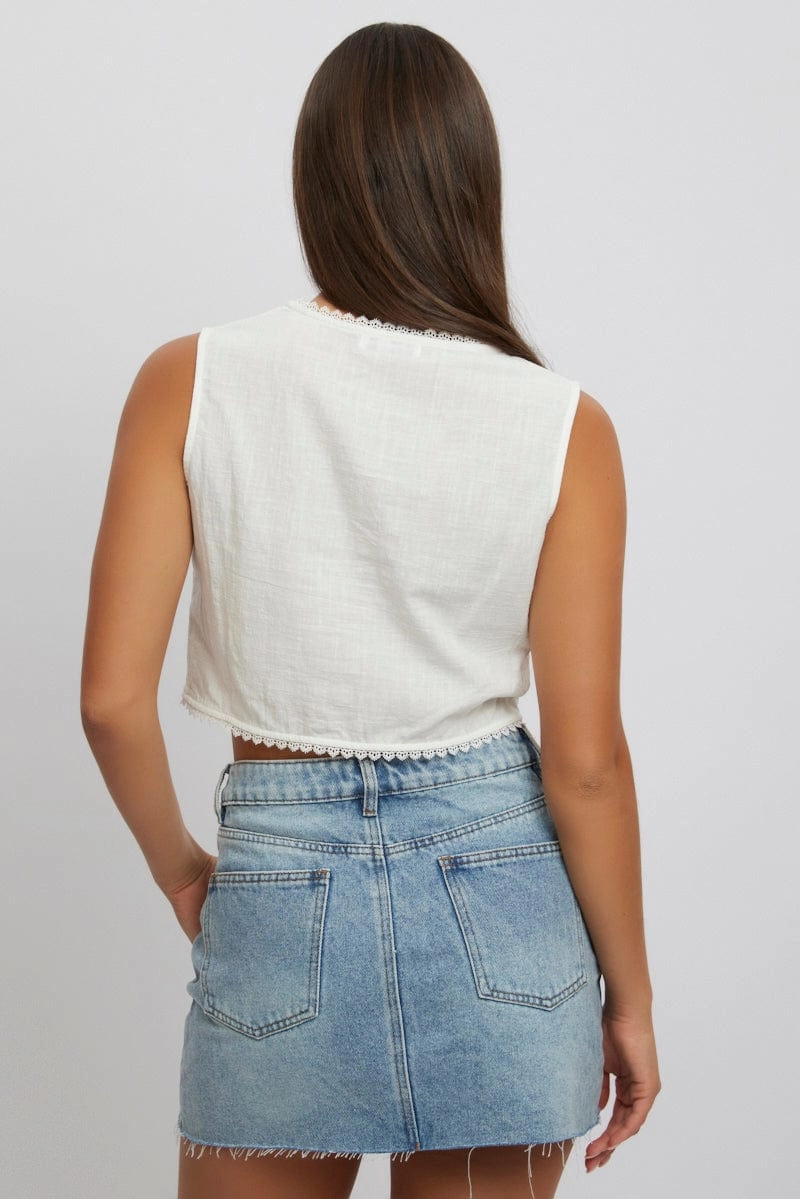 White Sleeveless Top