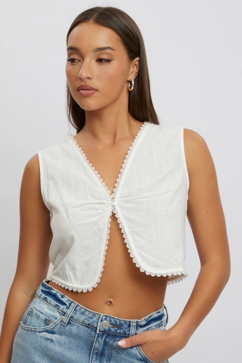 White Sleeveless Top