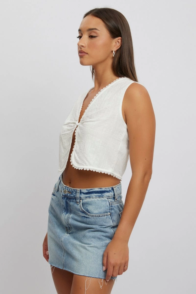White Sleeveless Top