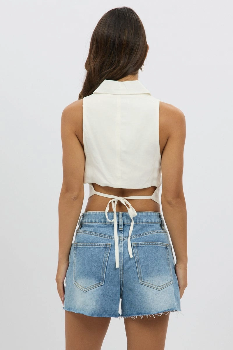 White Vest Tie Back